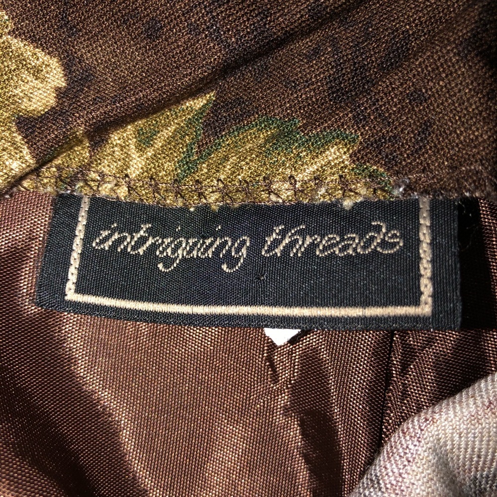 Autumn Leaf Print Mini Skirt — Brown & Green - Picture 3 of 4